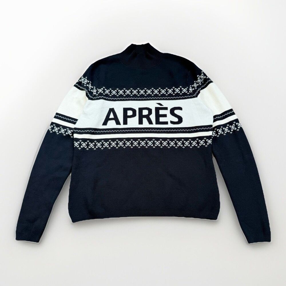 Alp N Rock Neve Après Ski Sweater XL Black Mock Neck Winter Quiet Luxury